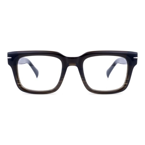 Acetate Glasses VG5047 C2, Black, Grey, Hardware Ornament, Front View