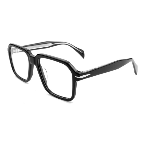 Acetate Glasses VG5038 C1, Black, Geometric, Three-quarter View