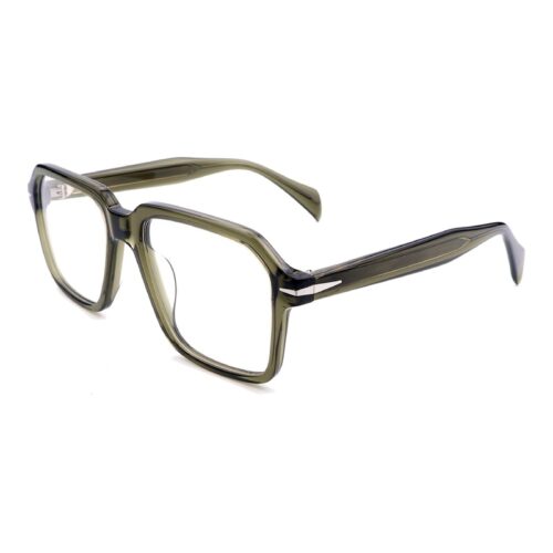 Acetate Glasses VG5038 C3, Olive, Geometric, Three-quarter View