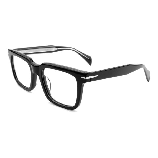 Acetate Glasses VG5039 C1, Black, Square, Three-quarter View