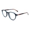 Acetate Glasses VG5040 C4, Dark Blue Frame, Brown Temples, Pantos, Three-quarter View