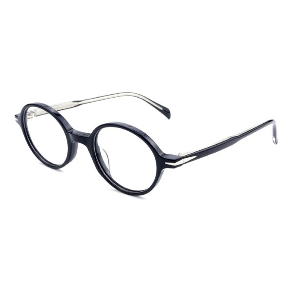 Acetate Glasses VG5041 C1, Black, Round, Three-quarter View