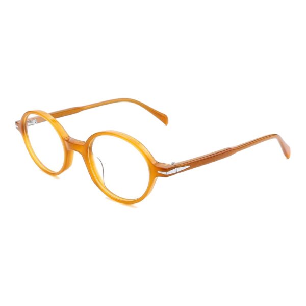Acetate Glasses VG5041 C3, Amber, Round, Three-quarter View