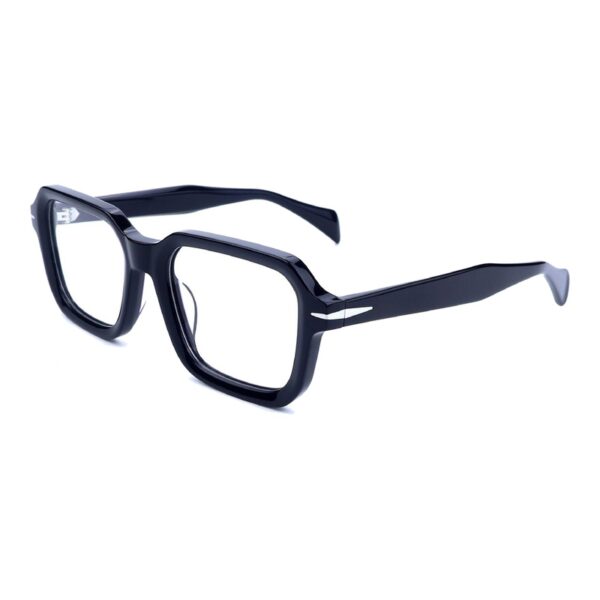 Acetate Glasses VG5042 C1, Black, Irregular Hexagon, Three-quarter View