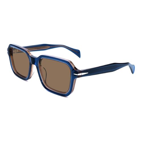 Acetate Sunglasses VG5042S C3, Blue, Champagne, Irregular Hexagon, Three-quarter View
