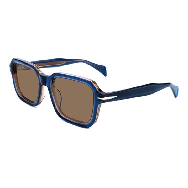 Acetate Sunglasses VG5042S C3, Blue, Champagne, Irregular Hexagon, Three-quarter View
